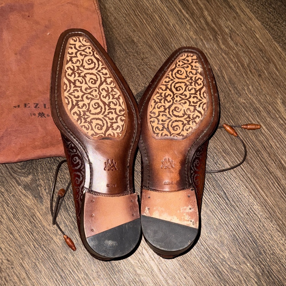 Mezlan Intricate Brown Leather Oxfords - Picture 9 of 12